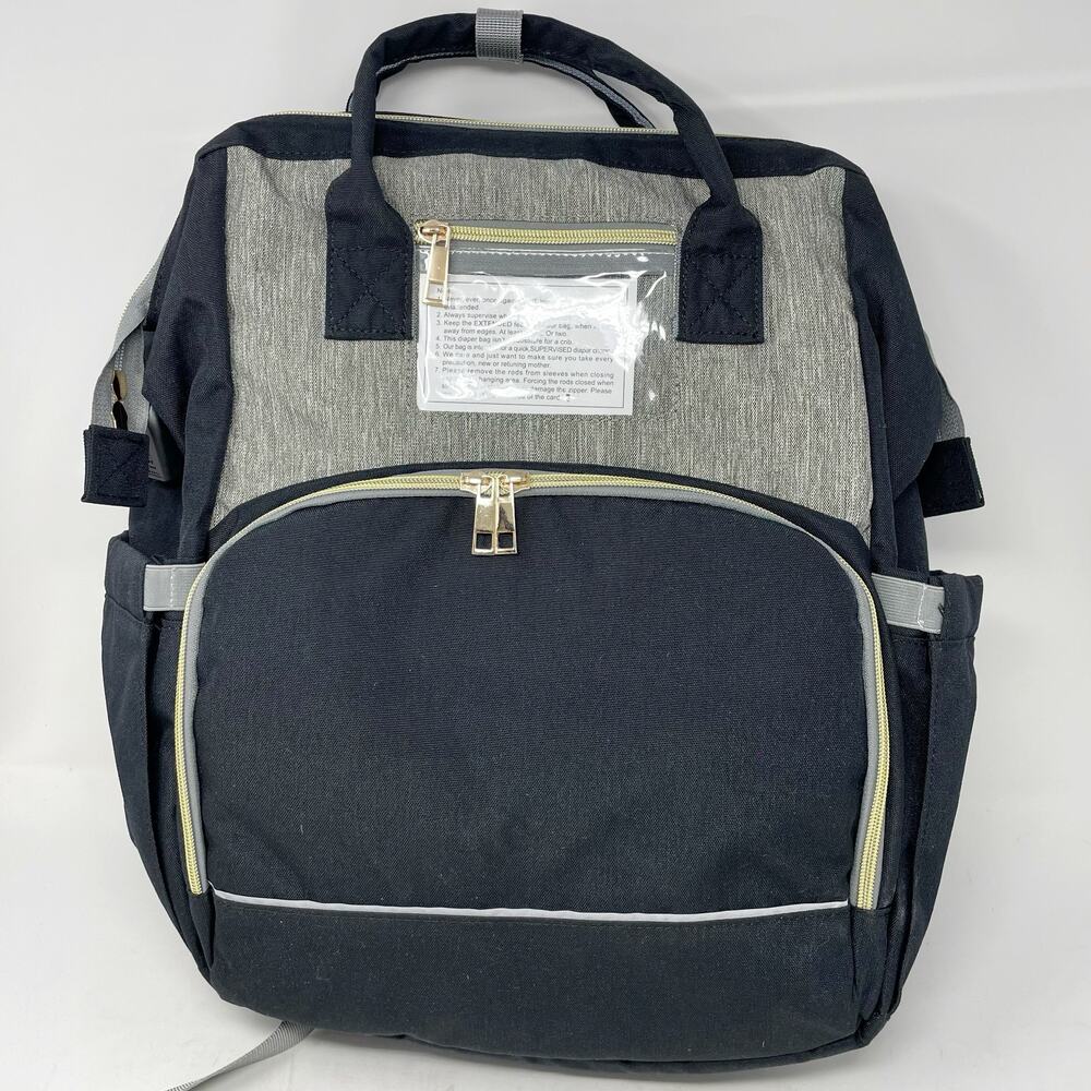 Hot Best Backpack Diaper bag Convertible Changing Pad Black Grey